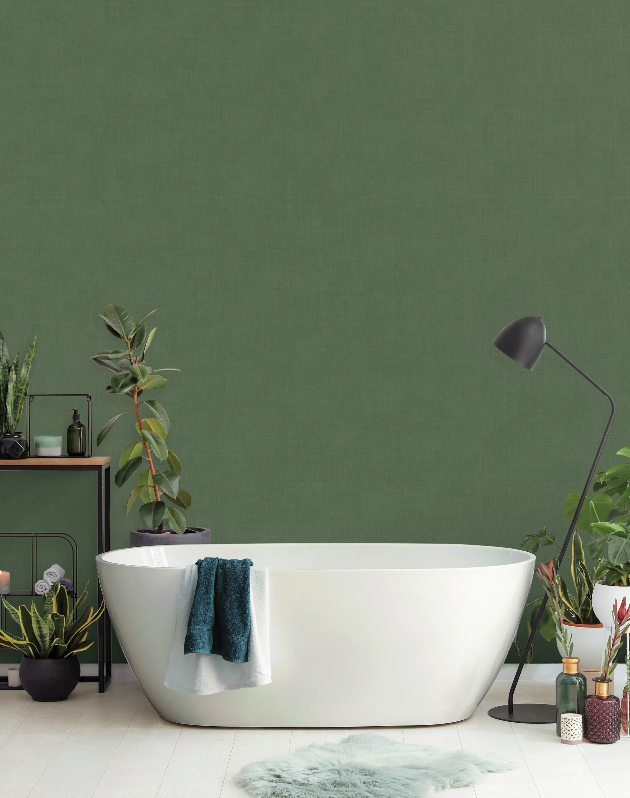 Green Embossed Wallpaper – Natural Elegance (24203-10)